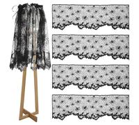 SAFIGLE Lamp Shade Covers Black Lace Spider Web Design 5pcs Halloween 20x60 Inch Polyester Material Enhancing Festive Ambiance for Indoor and Outdoor Use in Living Rooms and Outdoor