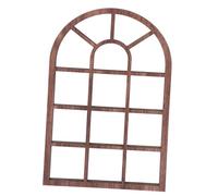 SAFIGLE Large Arched Rustic Wood Frame Wall Decal Self-Adhesive Window Sticker for Bedroom Living Entryway Removable Faux Window Wall Art Decor for Cottagecore Style