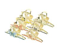 SAFIGLE Large Butterfly Hair Claw Clips 6Pcs Hair Clip Set Sturdy Metal Design Glossy Finish Stylish Accessories for Women and Girls