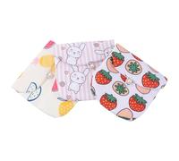 SAFIGLE Large Capacity Tampon Bag with Buttons Design, Portable Cotton Coin Purse Set of 3, Rabbit and Strawberry Pattern Comfortable Sanitary Pouch for Women