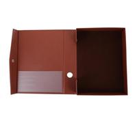 SAFIGLE Leather A4 Document File Organizer Box, Brown Desktop Office Storage Folder for Accounting Papers and Contracts, Business File Folder Organizer for Home and Office