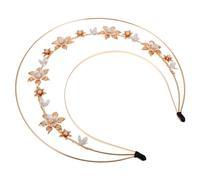 SAFIGLE Lolita Pearl Crown Headband Lightweight Metal Flower Decorative Headpiece for Women Elegant Goddess Tiara Gift Accessory