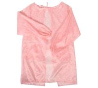SAFIGLE Long Sleeve Waterproof Cleaning Apron with Pockets for Women, Floral Pink Kitchen Housekeeping Smock, Sturdy Protective Workwear for Cooking and Cleaning