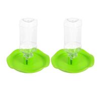 SAFIGLE Lotus Leaf Turtle Water Plate with Bottle, 2 Sets Green Plastic