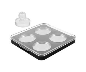 SAFIGLE Magnetic Makeup Palette Empty Eyeshadow Palette with 4 Refillable 36.5mm round Metal Pans, Black Plastic and Metal Material for DIY Organization and Travel Makeup Bag, Sleek