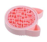 SAFIGLE Makeup Brush Cleaning Mat and Holder Silicone Scrubber Pad Pink Compact Design for Makeup Artists and Daily Beauty Use at Vanity