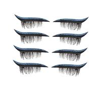 SAFIGLE Makeup Eyelash Sticker 4 Pairs 4.30X2.30Cm Sweat Proof Decorative Eye Makeup Stickers for Women Long Dense Appearance