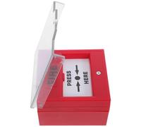 SAFIGLE Manual Fire Alarm Resettable Button with Protective Cover Dual Indicator Lights Emergency Call Point for Office and Building Safety Alarm System Compatible