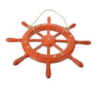 SAFIGLE Mediterranean Style Solid Wood Ship Rudder Hanging Ornament 35cm Chocolate Brown Marine Theme Bar and Home Decoration