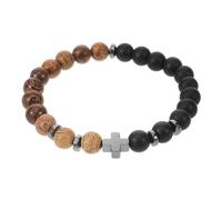 SAFIGLE Men Cross Beads Bracelet Decorative Bead Wristband Fashionable Unisex Jewelry for Style Faith Unique for Birthdays Weddings Special Occasions