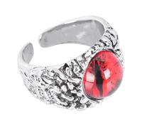 SAFIGLE Men's Open Ring Cuff Adjustable Wide Band Devil's Eye Design Deep Red Alloy