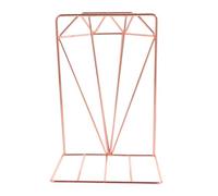 SAFIGLE Metal Bookends Diamond Shaped Rose Gold Iron Book Holders for Library Study and Office Desktop Rack