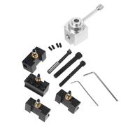 SAFIGLE Mini Lathe Lathe Tool Holder 8Pcs Aluminum Alloy Adjustable Tool Post Set for Precision Metalworking and Workshop Use