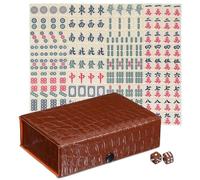SAFIGLE Mini Mahjong Tiles Set - 146 Pcs Portable Chinese Mahjong Game with Carrying Case & Dices for Family Travel, Camping & Social Gatherings - 0. 79" X 0. 59" X 39"