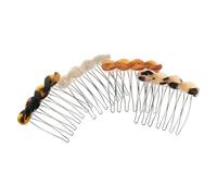 SAFIGLE Mini Patterned Acetate Side Hair Combs 4Pcs with Secure Grip, Tortoiseshell and White Hairpins for Women, Comfortable Fringe Accessories for Wedding and Party Use