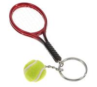 SAFIGLE Mini Tennis Racket Keychain Charm Key Ring Random Tennis Ball Pendant for Keys Bags and Cellphones Lightweight and Portable Keychain Accessory