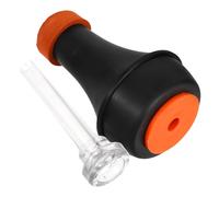 SAFIGLE Mini Trumpet Mute Set Lightweight Abs Material Brass Instrument Silencer with Mouthpiece for Practice Beginner Trumpet Accessory in Orange and Black