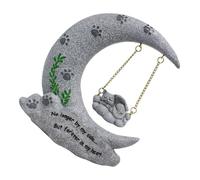 SAFIGLE Moon Shaped Cat Memorial Ornament Crafted from Synthetic Resin for Comfort and Remembering Your Pet, Suitable for Indoor and Garden Use a Pet Gravestone