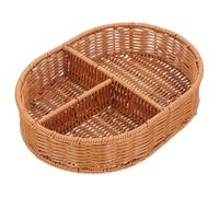 SAFIGLE Multi-compartment Woven Fruit Basket with Divided for Snack and Nut Display Decorative and Practical Storage Organizer for Home Kitchen and Party Use