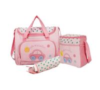 SAFIGLE Multi-Function Large Capacity Bag Set Stylish Mummy Tote Changing Pad Bag Bottle Holder for Travel Car Pattern for Parents The Go