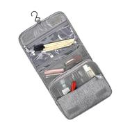 SAFIGLE Multifunctional Hanging Storage Bag Large Capacity Travel Toiletry Organizer with Hook Foldable Cosmetic Pouch for Business Trips and Outdoor Use Light Grey