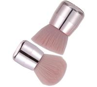 SAFIGLE Mushroom Shape Makeup Brush Foundation Brush 2Pcs Retractable Portable Powder Blending Tool for Travel with Soft Fiber Bristles and Comfort Grip Handle