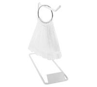 SAFIGLE Nail Art Display Board with 50 White Fan-shaped False Nail Sample Sticks and Iron Stand Practice Tips with Ring for Manicure Training and Salon Use
