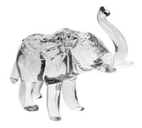 SAFIGLE Natural Crystal Elephant Figurine Small Desktop Ornament with Flat Base Handmade Animal Sculpture for Home Decor Compact Lucky Elephant Statue Symbolizing Wisdom and Health