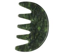 SAFIGLE Natural Jade Massage Comb Large 5-Tooth Acupoint Massager for Scalp Traditional Chinese Gua Sha Tool for Relaxation and Wellness