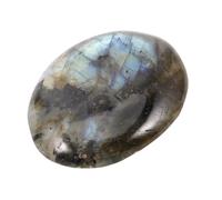 SAFIGLE Natural Labradorite Palm Stone Polished Gray Moonstone Crystal for Meditation Balancing Therapy Pocket Stone for Spiritual Growth Home Office Decor