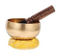 SAFIGLE Nepal Copper Sound Bowl Set for Yoga Meditation Mallet and Cushion, 8cm Diameter Tibetan Chanting Bowl for Therapy and Outdoor Mindfulness Random Color