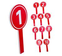 SAFIGLE Number Paddles Handheld 10pcs Single-sided Red Foam Scoreboards 1-10 for Judging and DIY Activities