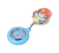 SAFIGLE Nurse Pocket Watch Flower Fairy Theme Clip-on Quartz Alloy Watch for Doctors and Nursing Staff Retractable Structure