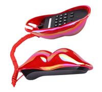 SAFIGLE Old Telephone Vintage Style Red Lip Dial Phone Decorative Ornament with Creative Red-Lips Design, Lightweight ABS Material, for Home Decoration and Props Use