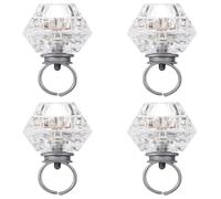 SAFIGLE Pack of 4 Diamond Light Rings - LED Diamond Ring Toy - Glow Ring - Transparent - Party