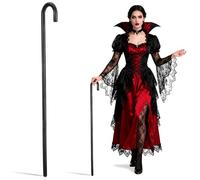 SAFIGLE Party Crutch Stick Black Three-section Magician Walking Cane Decorative Halloween Prop for Cosplay Stage Performance and Photo Booth Supplies