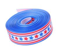 SAFIGLE Patriotic American Flag Ribbon Polyester Fabric Stars and Stripes Pattern for Holiday Present Wrapping DIY Crafts and Party Decorations Wrinkle Resistant Memorial Day of July USA