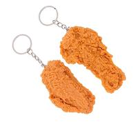 SAFIGLE Pcs Cute Fried Chicken Leg Keyring Chicken Keychain Sound Fake Food Keychain for Backpack Purse