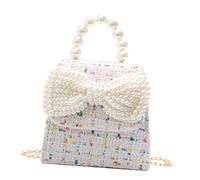 SAFIGLE Pearl Bowknot Handbag Sweet Crossbody Bag for Little Lightweight Material for Storing Essentials Adorable Design for Every Occasion
