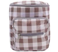 SAFIGLE Portable Baby Diaper Bag Organizer for Nursery and Travel Brown Checkered Design Lightweight and Versatile Hanging Function for Parents and Caregivers