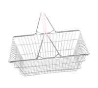 SAFIGLE Portable Handheld Storage Basket with Handle for Shopping Cosmetic and Home Organization Large Pink Multipurpose Basket for Beer Vegetables and Household Items