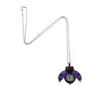 SAFIGLE Portable High Precision Quartz Movement and Alloy Glass Material Violet Insect Pendant Watch with Vintage Unique Design for Girls Suitable for Cosplay Events