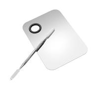 SAFIGLE Professional Stainless Steel Nail Art Board Palette Set with 2 Boards and 2 Tone Bars for Mixing Pigments and Foundations, for Nail Art and DIY Use in Personal Or Salon Settings