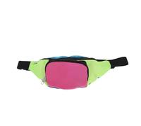 SAFIGLE Retro 90s Neon Waist Pack Bag for Women and Men, Lightweight Oxford Cloth with Adjustable Waist Belt and Multi-Pocket Organization, for Outdoor Activities and Cycling