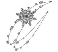 SAFIGLE Rhinestone Crystal Snowflake Headband for Women Silver Flower Hair Accessory Elegant Adult Hairband Suitable for Parties and Special Occasions