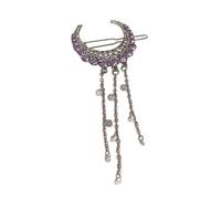 SAFIGLE Rhinestone Hair Clip with Tassel Elegant Barrette Hair Accessory for Women and Delicate Shiny Crystal Design Suitable for Parties Ceremonies and Daily Wear Adds Charming and