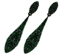SAFIGLE Rhinestone Water Drop Earrings for Women Dangle Teardrop Jewelry Vintage Green Bridal Accessory Lightweight Charm for Weddings Beach Festivals and Daily Wear