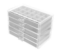 SAFIGLE Rock Storage Organizer Display Box 90-grid Acrylic Rock Collection Case 5-layer Storage Cabinet for Collectors and Crystal Display