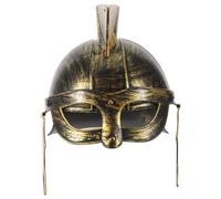 SAFIGLE Roman Warrior Helmet for Adults with Authentic Historical Design, Golden Plastic Knight Costume Headgear Featuring Lasting Shine and Stable Secure Fit for Theatre Performances