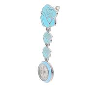 SAFIGLE Rose Pattern Hanging Nurse Fob Watch Blue Gradient Chest Pocket Watch Medical Nursing Nurse Essential for Doctors and Students